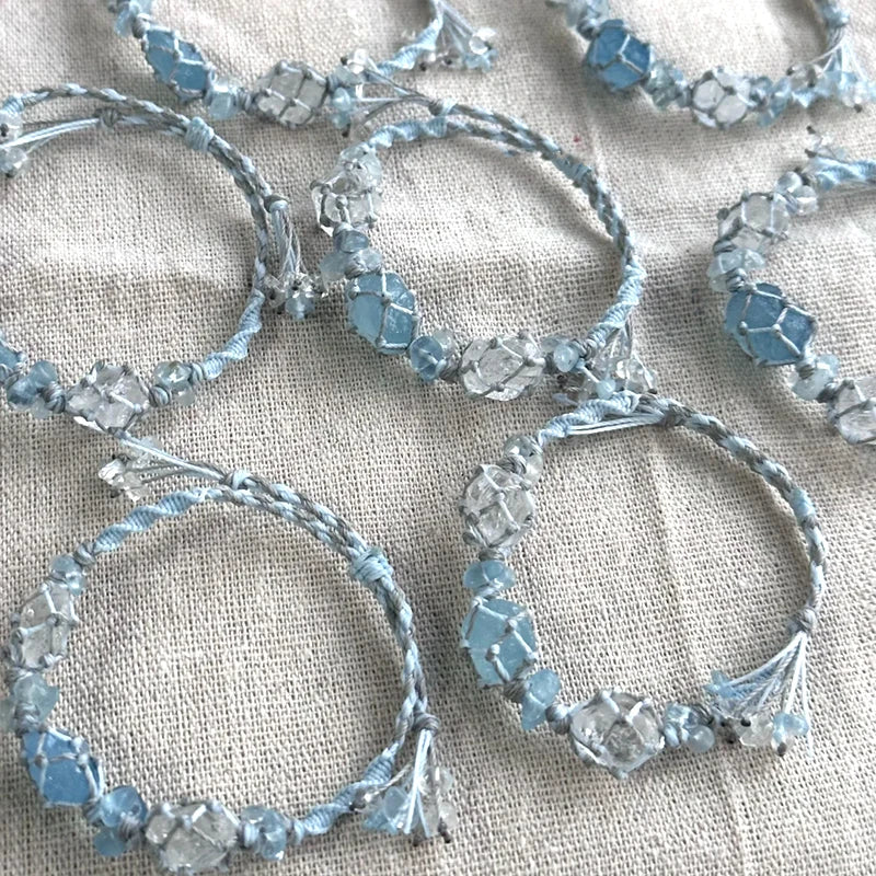 Clear Quartz Crystal Bracelet - Handmade
