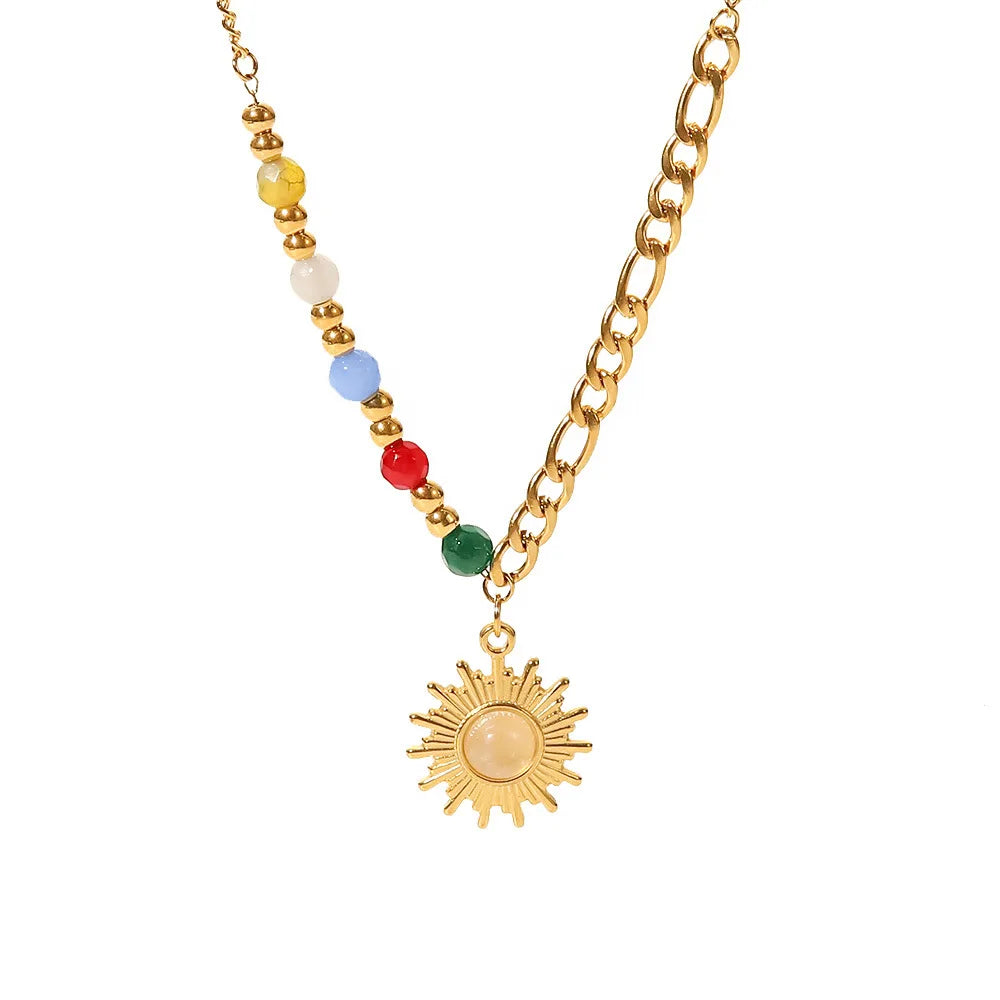 Cat's Eye Gemstone Necklace - Gold Plated