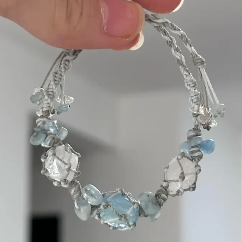 Clear Quartz Crystal Bracelet - Handmade