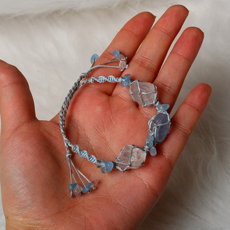 Clear Quartz Crystal Bracelet - Handmade