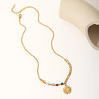 Cat's Eye Gemstone Necklace - Gold Plated