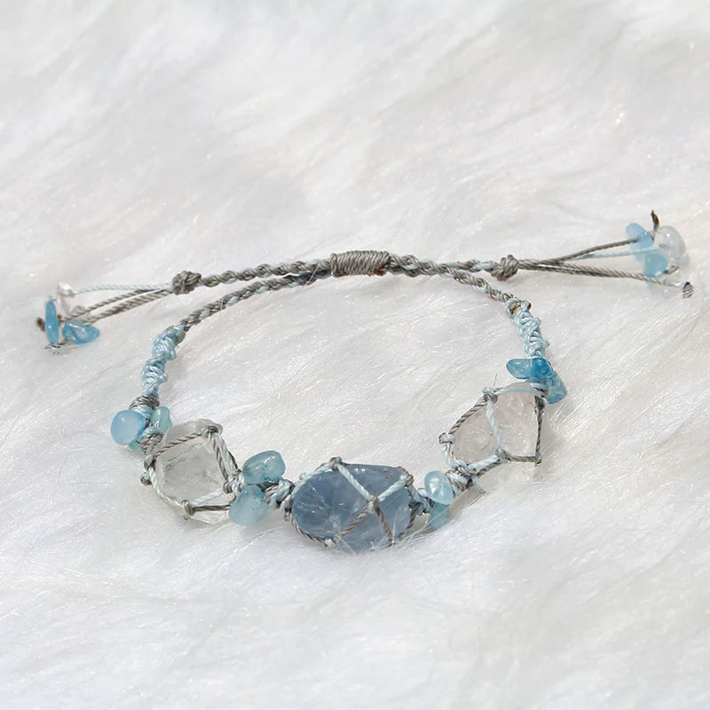 Clear Quartz Crystal Bracelet - Handmade