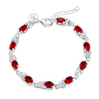 Red Crystal Sterling Silver Bracelet