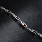 Red Crystal Sterling Silver Bracelet