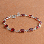 Red Crystal Sterling Silver Bracelet